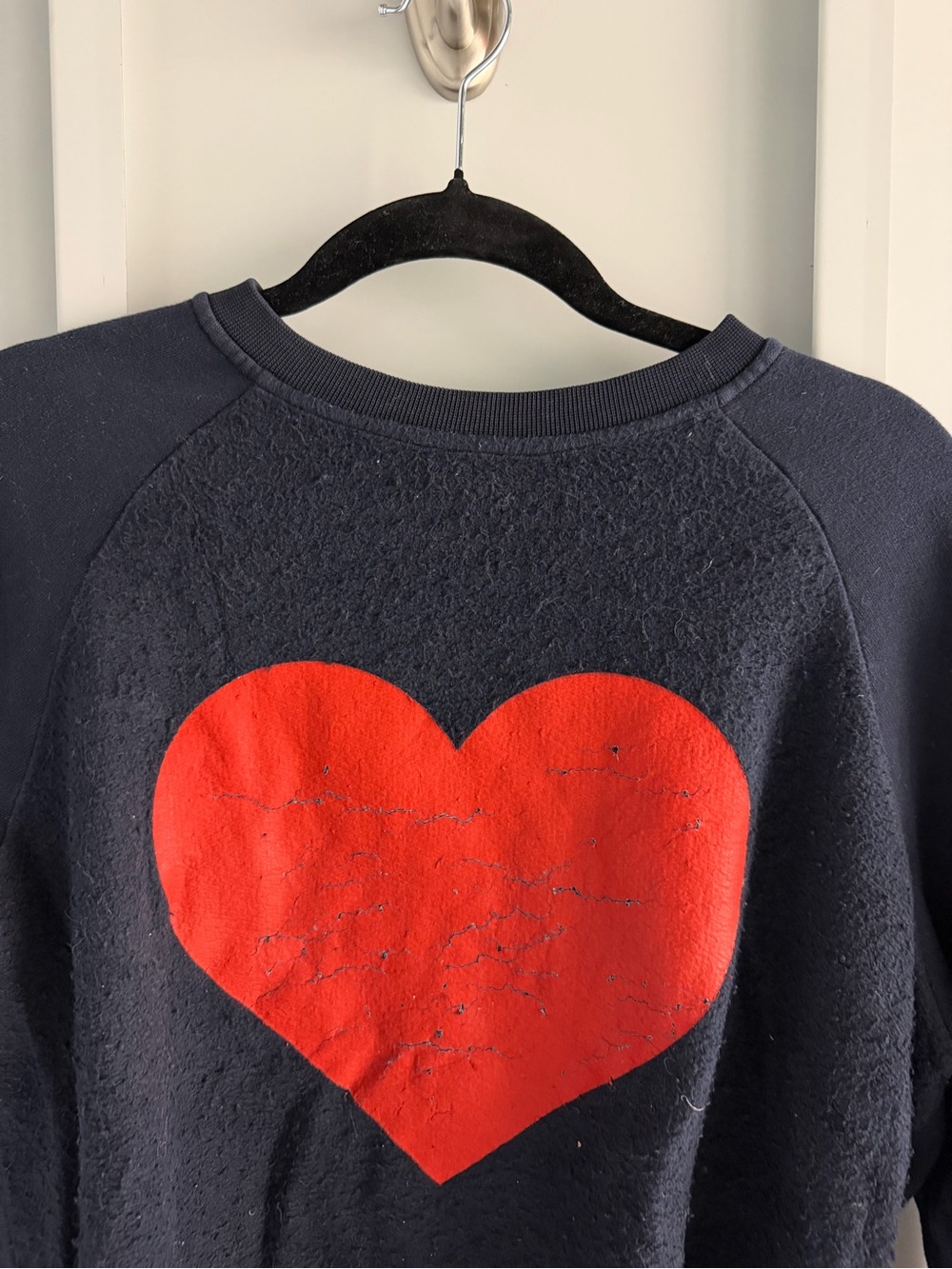 MSGM Italy #love Red Graphic Heart Sweatshirt Navy XS - Picture 3 of 11